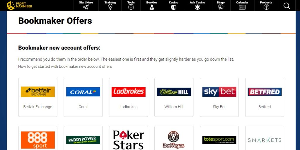 Bookmakers Free Bets