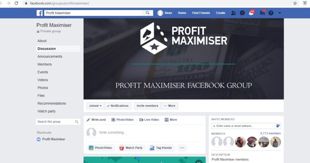 Profit Maximiser Facebook